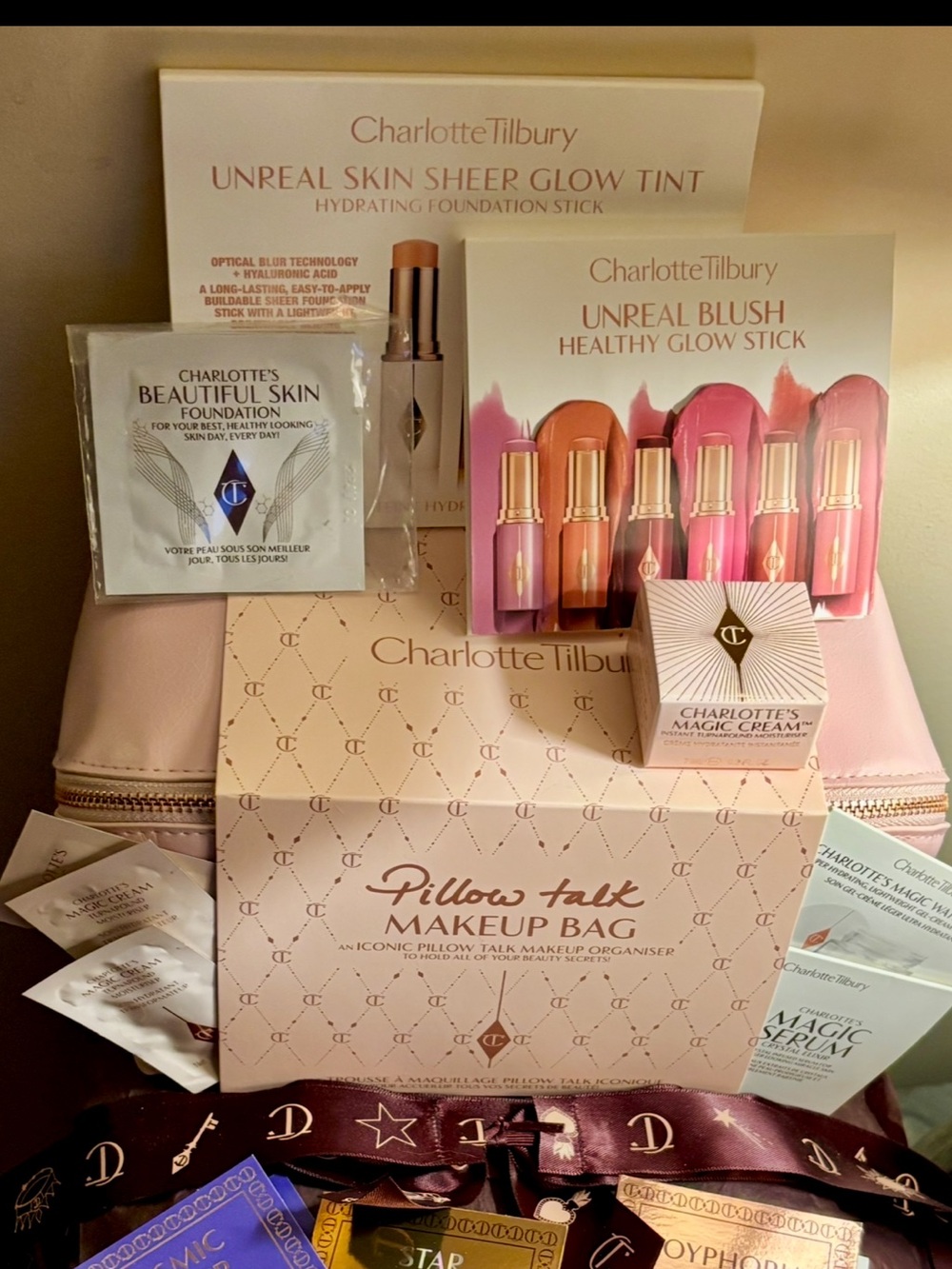 Charlotte Tilbury PT Makeup Bag-NWT-Stuffed W/Various Travel Size&Mini Samples